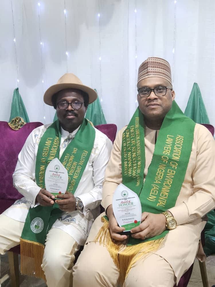 Association of Environmental Lawyers of Nigeria Honours Dr. Andrew Igwe with Fellow, Green Advocate of Nigeria (FGAN) Award